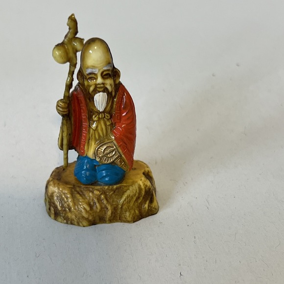 Vintage Japanese Painted Small Celluloid Figures 7 Gods of Good Fortune - Picture 14 of 16